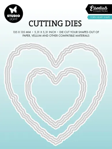Studio Light - Essentials Cutting Dies - Torn Edge Cutting Die - Torn Heart Shape