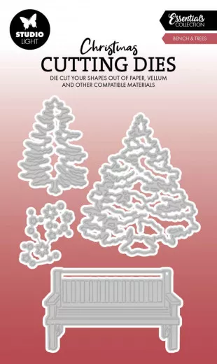 Studio Light - Cutting Dies - Christmas Essentials Nr. 872 - Bench & Trees