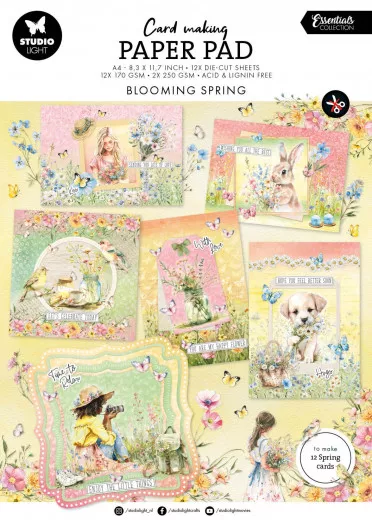 Studio Light A4 Card Making Pad - Essentials Nr. 16 - Blooming Spring