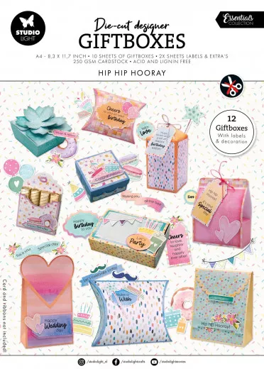 Studio Light - Die-Cut Designer Giftboxes - Essentials Nr. 258 - Hip Hip Hooray