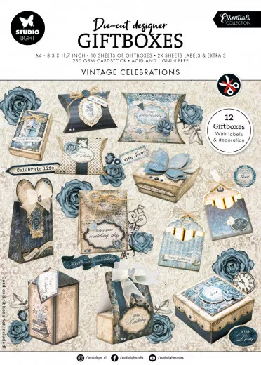 Studio Light - Die-Cut Designer Giftboxes - Essentials Nr. 259 - Vintage Celebrations