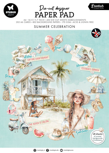 Studio Light - A4 Die-Cut Designer Paper Pad - Summer Celebration