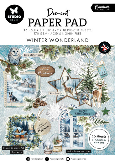 Studio Light - Christmas Die-Cut Paper Pad - Winter Wonderland