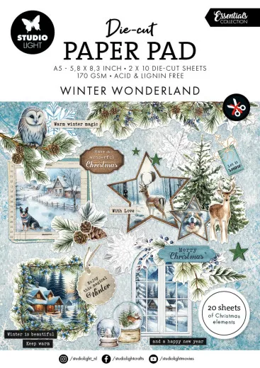 Studio Light - Christmas Die-Cut Paper Pad - Winter Wonderland