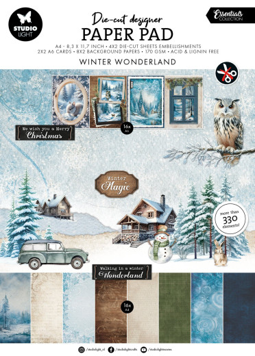 Studio Light - Christmas Die-Cut Paper Pad A4 - Winter Wonderland