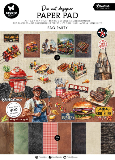 Studio Light - A4 Die-Cut Designer Paper Pad - BBQ Party