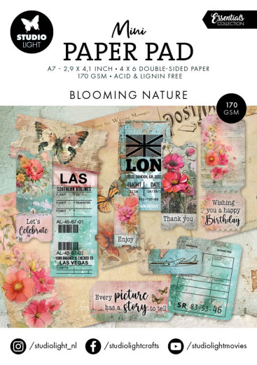 Studio Light - Mini Paper Pad - Essentials Nr. 303 - Blooming Nature