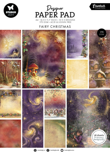 Studio Light - A4 Designer Paper Pad - Fairy Christmas