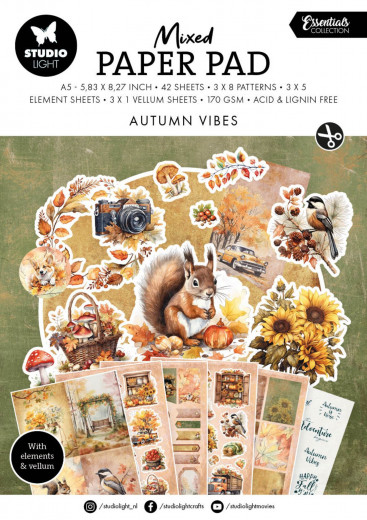 Studio Light A5 Mixed Paper Pad - Essentials Nr. 228 - Autumn Vibes