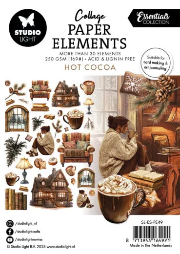 Studio Light - A6 Collage Paper Elements - Hot Cocoa
