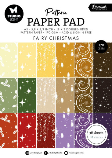 Studio Light - A5 Pattern Paper Pad - Essentials Nr. 342 - Fairy Christmas