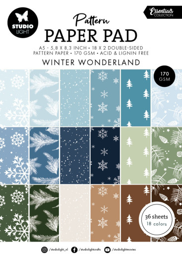Studio Light - A5 Pattern Paper Pad - Essentials Nr. 343 - Winter Wonderland