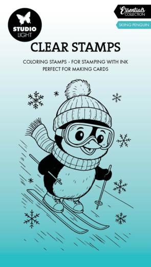 Studio Light - Clear Stamps - Essentials - Skiing Penguin
