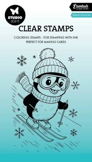Studio Light - Clear Stamps - Essentials - Skiing Penguin