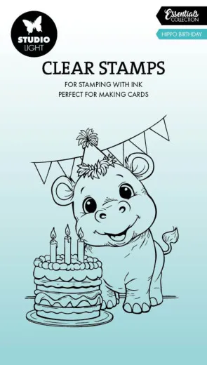 Studio Light - Clear Stamps - Essentials - Hippo Birthday