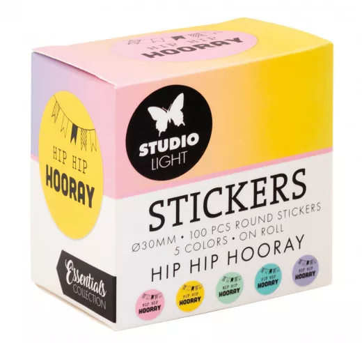 Studio Light Round Stickers on Roll - Hip Hip Hooray