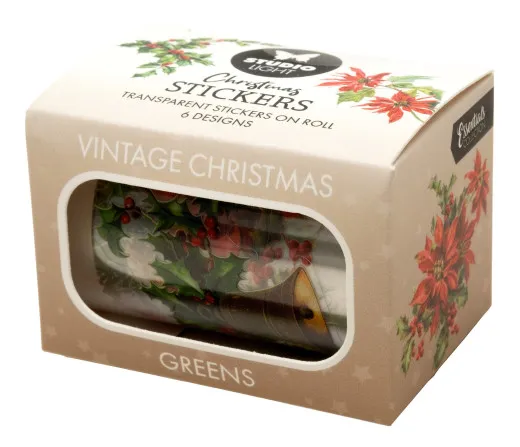 Studio Light - Transparent Stickers on Roll - Vintage Christmas - Greens