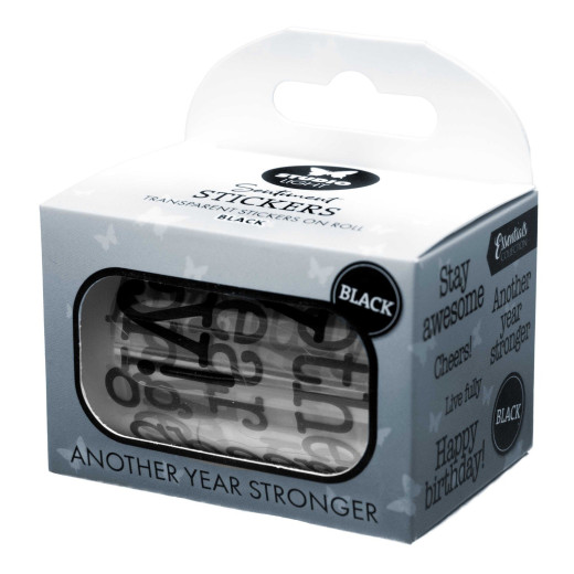 Studio Light - Black Transparent Stickers on Roll - Another Year Stronger