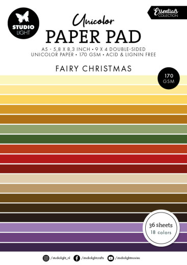 Studio Light - Unicolor Paper Pad - Essentials Nr. 340 - Fairy Christmas