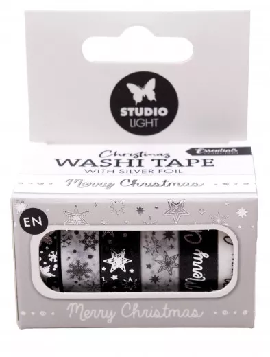 Christmas Essentials Nr. 23 - Washi Tape - Black/White Silver