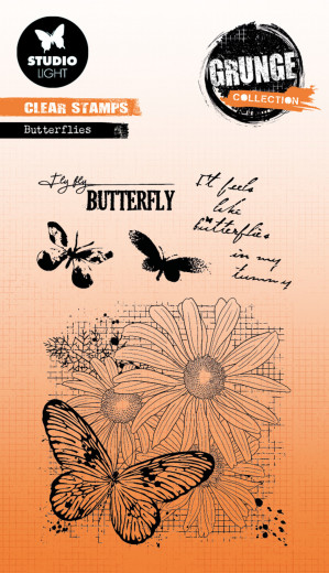 Studio Light Clear Stamps - Grunge Collection Nr. 399 - Butterflies