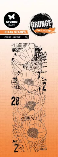 Studio Light Clear Stamps - Grunge Collection Nr. 443 - Poppy Flower