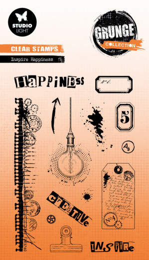 Studio Light Clear Stamps - Grunge Collection Nr. 737 - Inspire Happiness