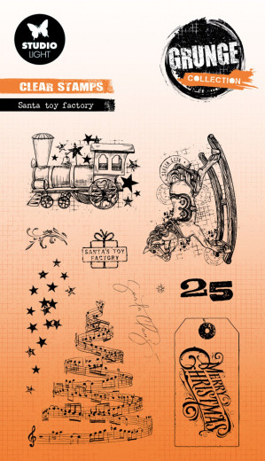 Studio Light Clear Stamps - Grunge Collection Nr. 843 - Santa Toy Factory
