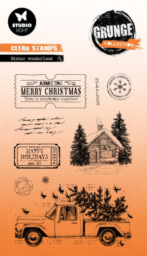 Studio Light Clear Stamps - Grunge Collection Nr. 844 - Winter Wonderland