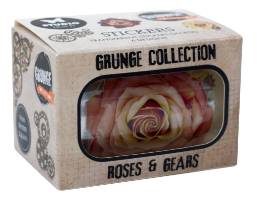 Studio Light - Transparent Stickers on Roll - Grunge Collection - Roses & Gears