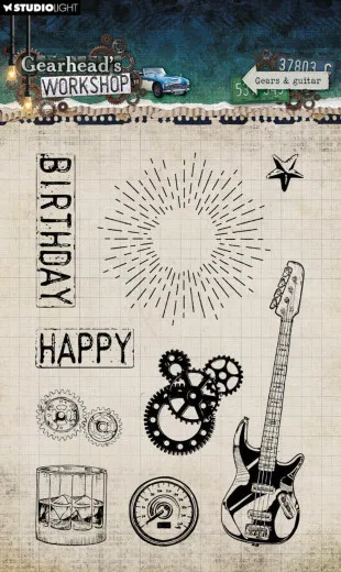 Studio Light - Clear Stamps - Gearhead's Workshop - Gears & Guitar