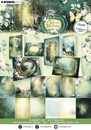 Studio Light - A5 Designer Paper Pad - Quiet Morning - Cards & Backgrounds