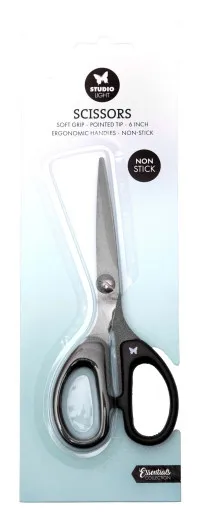 Studio Light - Scissors Soft Grip / Pointed Tip / Non Stick 6 Inch - Black