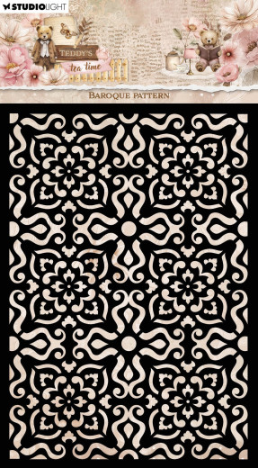 Studio Light - Masks / Stencils - Teddy's Tea Time - Baroque Pattern