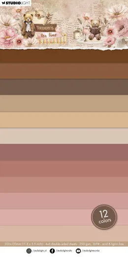 Studio Light 6x12" Unicolor Paper Pad - Teddy's Tea Time