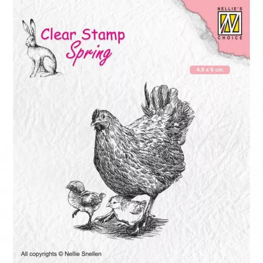 Clear Stamps - Frühling Mutter Henne mit Küken