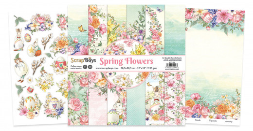 ScrapBoys 12x12 Paper Pad - Spring Flowers