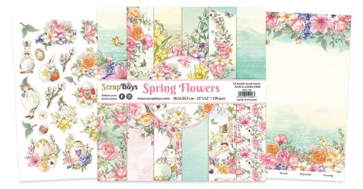 ScrapBoys 12x12 Paper Pad - Spring Flowers