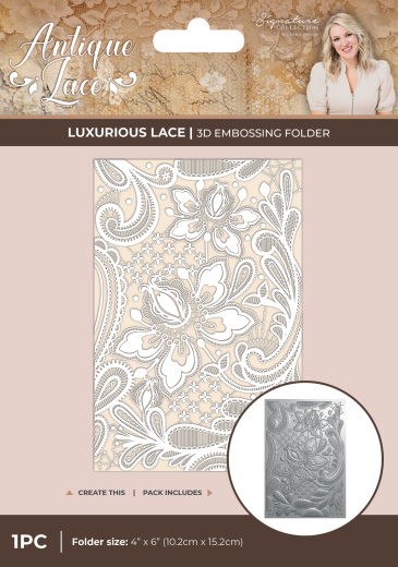 3D Embossing Folder - Antique Lace - Lace Panel