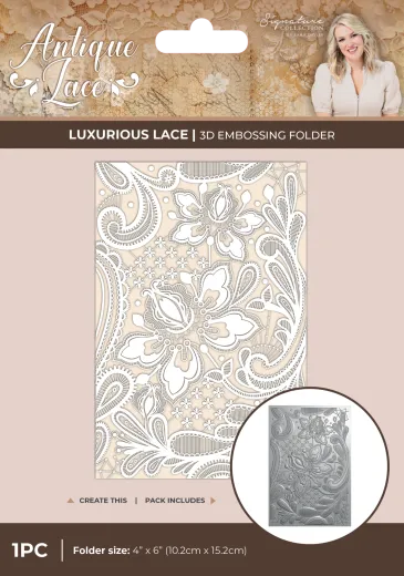 3D Embossing Folder - Antique Lace - Lace Panel