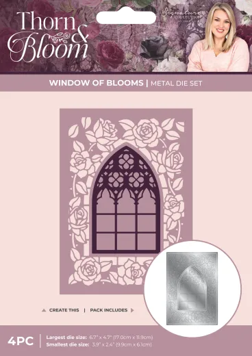 Metal Die - Thorn & Bloom - Create-a-Card Window of Blooms