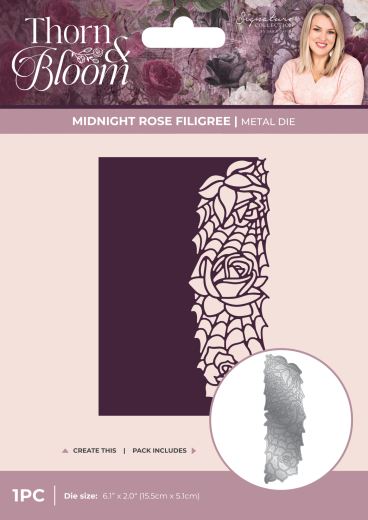 Metal Die - Thorn & Bloom - Edge'able Midnight Rose Filigree