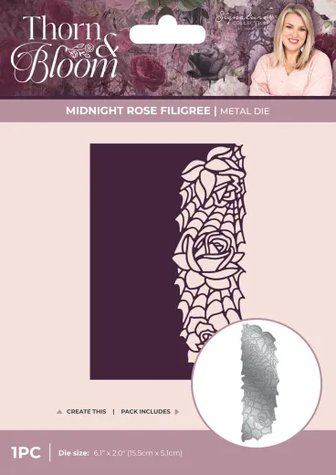 Metal Die - Thorn & Bloom - Edge'able Midnight Rose Filigree