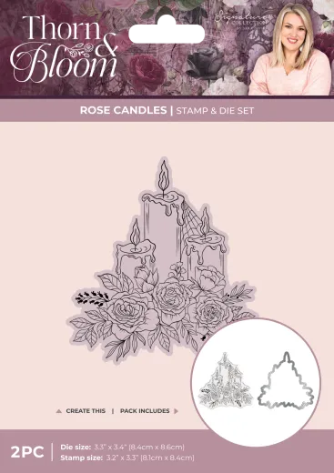 Clear Stamp & Cutting Die - Thorn & Bloom - Rose Candles