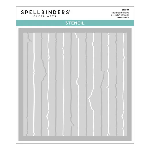 Spellbinders - Stencil - Beautifully Imperfect - Tattered Stripes