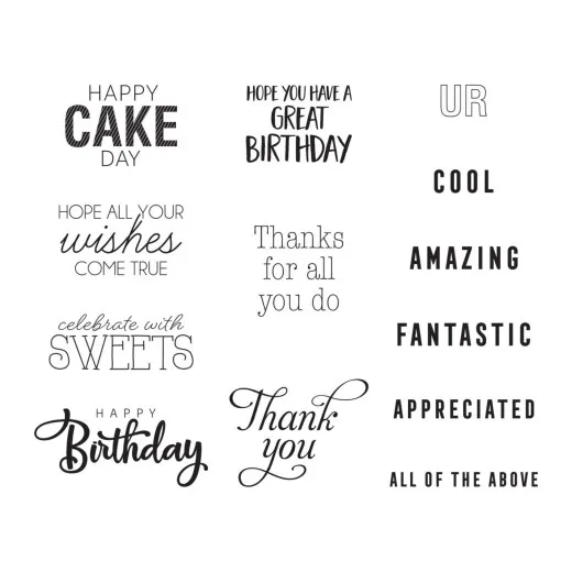 Spellbinders Clear Stamps - Birthday Celebrations - Complimentary Slider Greetings