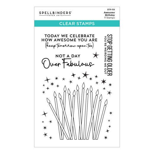 Spellbinders Clear Stamps -  Birthday Celebrations - Awesome Birthday