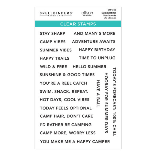 Spellbinders Clear Stamps - Summer Camp - Summertime Sentiments by Allison Frazier