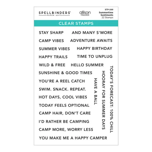 Spellbinders Clear Stamps - Summer Camp - Summertime Sentiments by Allison Frazier