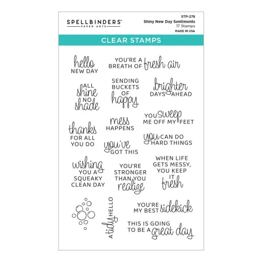 Spellbinders Clear Stamps - Shiny New Day Sentiments